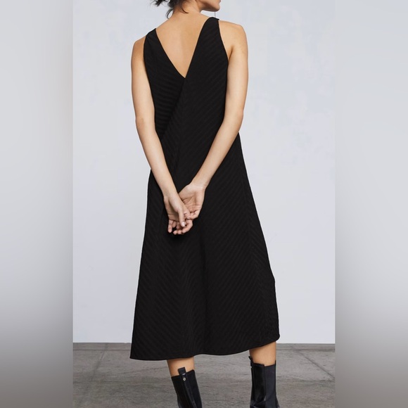 NWOT Everlane The City Stripe Midi Dress in Black Size 4 - Picture 2 of 16